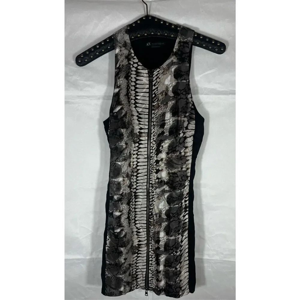 A/X Armani Exchage front zipper snakeskin print dress